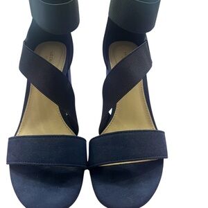 Elegant Blue Strappy Open Toe Heels